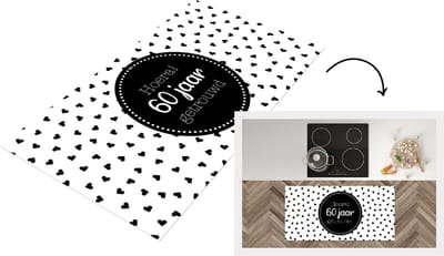 Keukenloper - Loper keuken - Spreuken - Hoera! 60 jaar getrouwd - Jubileum - Quotes - Jubileum - 120x60 cm - Keukenloper vinyl