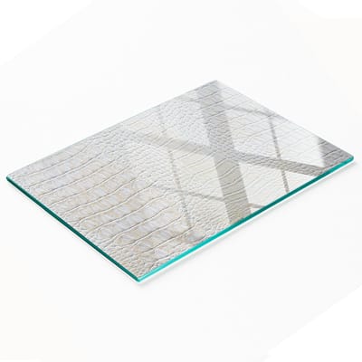 Decoratieve glazen keukensnijplank met krokodillenprint, 80x52 cm