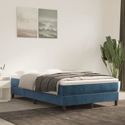 vidaXL - Pocketveringmatras - medium - 120x200x20 - cm - fluweel - donkerblauw