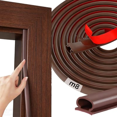 Zelfklevende 8 m Bruine Dichtingsband van Hoogwaardig TPE Materiaal voor Voordeur en Ramen, Weerbestendig, Geluiddemping en Tochtwering, 8 m