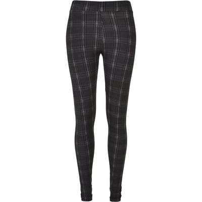 Urban Classics - Soft AOP blackcheck Legging - XS - Zwart