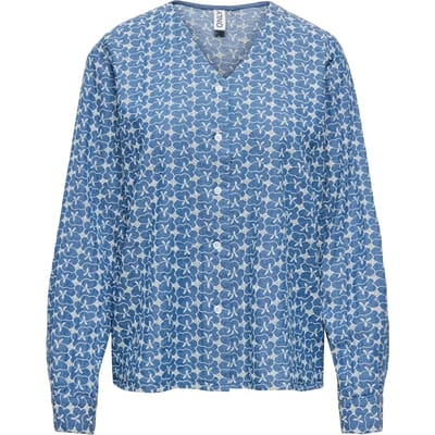 ONLY - ONLELVIRA LS PRINT DNM SHIRT GUA - Dames - Blouses