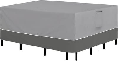 Famanu – Tuinmeubelhoes 279 x 213 cm - rechthoekige buitentafel en stoelset - waterdichte hoezen voor sectionele banken voor buiten - grijs/donkergrijs