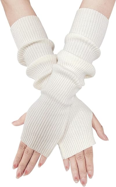 Warmtegevende Armwarmers voor de Winter, Vingerloze Handschoenen, Gebreide Polswarmers en Moffen voor Dames