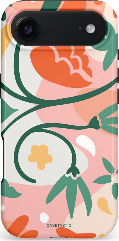 Casetastic hoesje geschikt voor Apple iPhone Air - MagSafe - Dubbellaagse bescherming - Bloesem Pastels - Fashion Case - Perzik Wit Crème Saliegroen