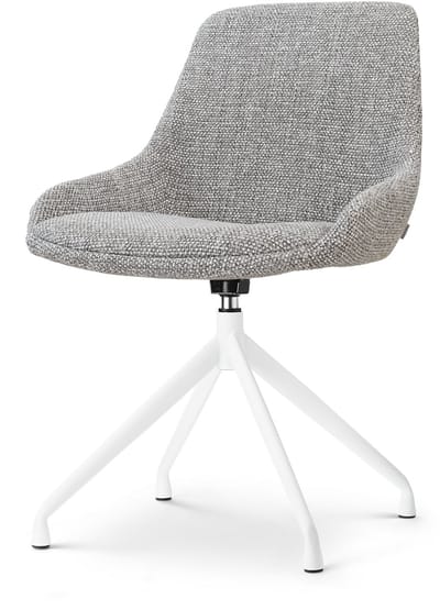 Nolon Nola-Isa Draaibare Eetkamerstoel Grijs Blend - Wit Onderstel - Japandi - Comfortabel - Stoffen