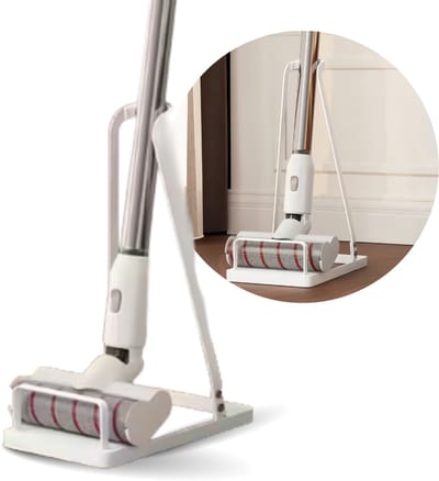 Universele Stofzuiger Standaard – Wit Staal – Voor Steelstofzuiger & Kruimeldief – Vrijstaand Docking Station – Ruimtebesparende Stofzuigerhouder / Staander - Zonder Boren