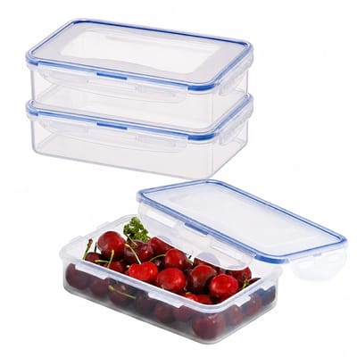 Lock&Lock Diepvriesbakjes - Meal prep bakjes - Vershoudbakjes - 800 ml - Set 3 stuks - 100% Lekvrij - BPA vrij - PFAS vrij - Magnetron bakjes met deksel - Diepvriesdozen - Bewaarbakjes - Vershouddoos - Transparant