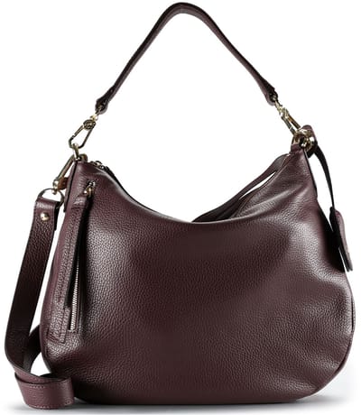 abro Leren schoudertas Leather Adria Hobo Juna Burgundy (rood)paars