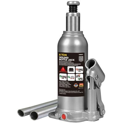 TCE 6t Zwaarbelastbare Verticale Hydraulische Fleskrik 207-402mm Gesmeed Stalen Voet Verchroomde Zuigerstang met Veiligheidsoverloopklep voor het Hef