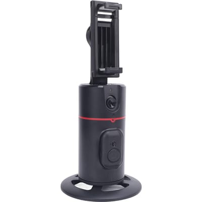 Automatische gezichtstracking stabilisator voor smartphone, instelbare hoek, AI gezichtsherkenning, draagbare telefoon black