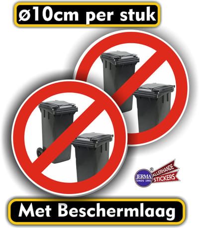 Jerma - Hier geen kliko plaatsen - Vinyl - Stickers - Set 2 st – Ø 10 cm - Zelfklevend - Weerbestendig