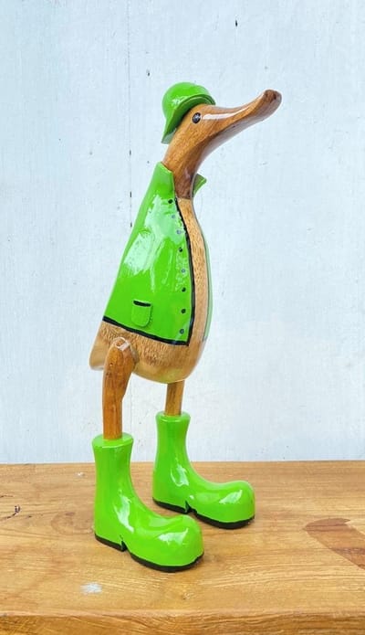 Houten eend Robert L regenjas groen
