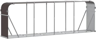 Grote Houtopslag voor Buiten 300x45x100 cm - Gegalvaniseerd Staal - Weerbestendige Houtstapel Koker