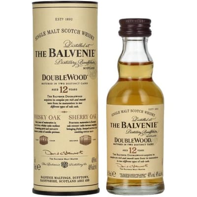 Balvenie Whiskey The Balvenie 12 Years Old Double Wood 40% Vol. 0,05l in geschenkverpakking