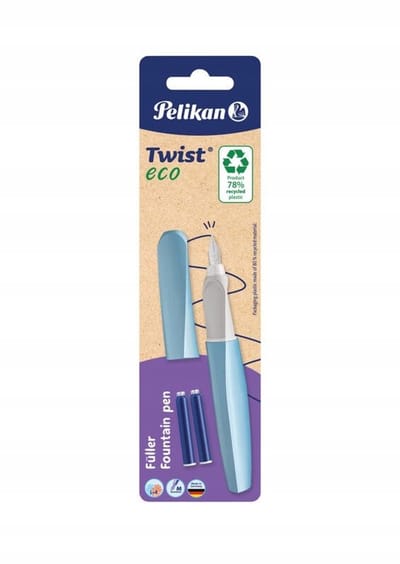 Pelikan Twist Eco Vulpen M + 2 Inktpatronen - Duurzaam Schrijven
