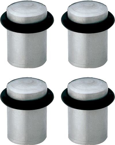 AMIG Deurstopper/deurbuffer - 4x - D20mm - inclusief schroeven - mat rvs
