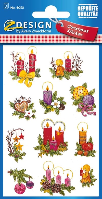 Avery Etiket Z-design Christmas - pakje a 2 vel kaarsen