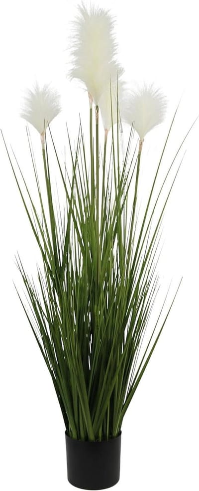MichaelNoll Kunstgras, kunstgras, decoratieve plant, kamerplant, groene plant, kunstmatige plant, decoratie, in zwarte pot, zeer realistisch, groen (120 cm - artikelen. MN-KP-2227)