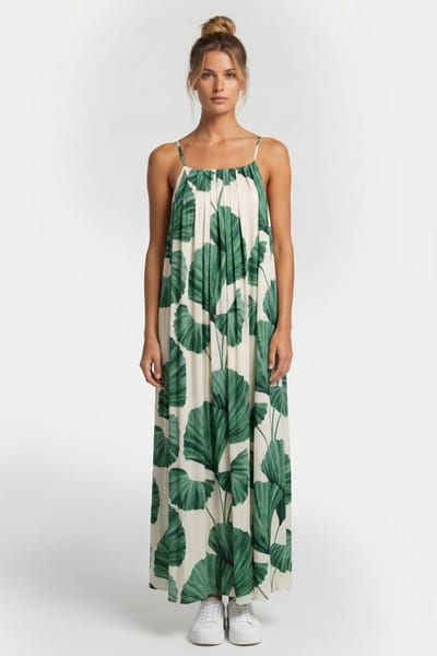 & Other Stories Conrad Treasure Dress White Maat: S | Maxi Jurken Outlet | Dames | Groen