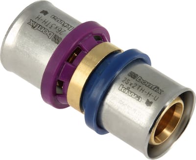 Bonfix Alu-pers - Verloopkoppeling - 26 x 25 mm 2 x Alu-pers - PN10 - KIWA en KOMO keur
