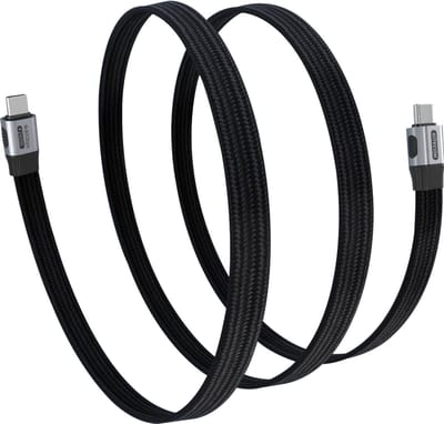 Sitecom - Cable - USB-C - 80Gbps - Thunderbolt 3/4/5 Compatible - 100cm - Flat Cable - 240W - Zwart