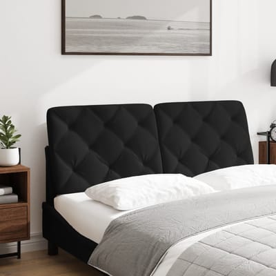 vidaXL - Hoofdbordkussen - 120 - cm - fluweel - zwart