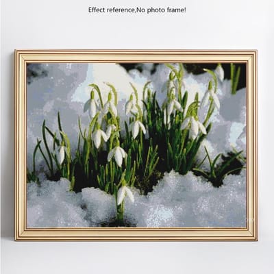 DIY diamant schilderij ijs en bloem volledige ronde diamant diamant borduurwerk 20X30CM gray