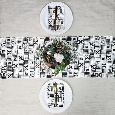 Tafelloper 160x35cm met Servetten Set van 8 | Gemaakt van 100% Afrikaanse Print Stof