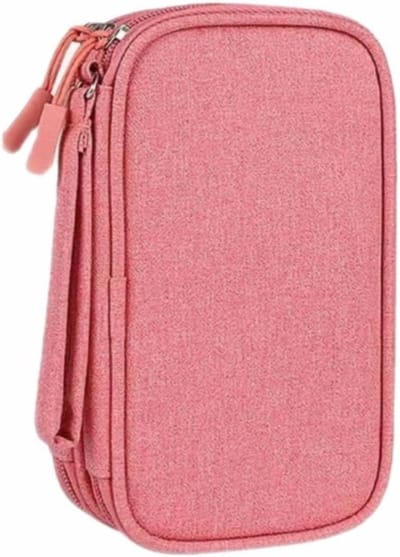 Draagbare Elektronica Organizer Tas, Dubbele Laag, 22 x 13 cm, Ideaal voor Kabels, Accessoires en Gadgets voor Thuis en Op Reis