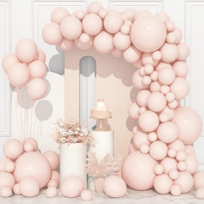 Allecta - Ballonnenboog Set met 106 Latex Ballonnen en Lint voor Feestelijke Decoratie in Pasteloranje Kleur