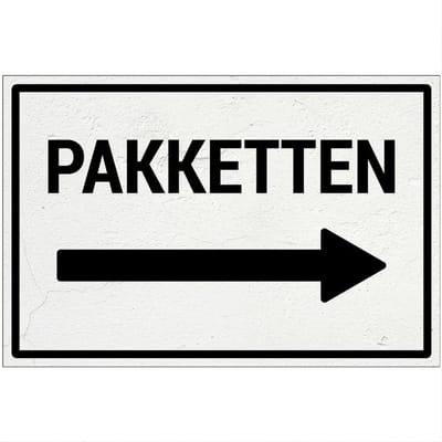 Pakketten rechts bord | Forex Re materiaal | 18 x 12 cm
