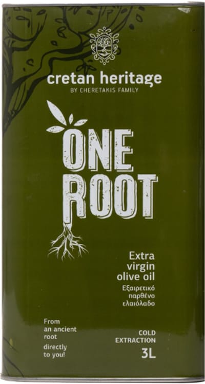 Cretan Heritage One Root Olijfolie 3L Blik – Extra Vierge | Premium Cretan Olive Oil