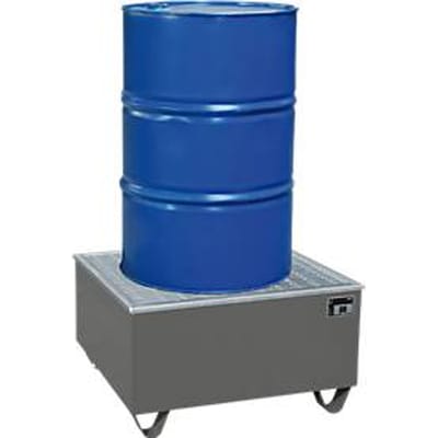Opvangbak BAUER AW-1/PE, met rooster, 200 l, B 815 x D 815 x H 470 mm, grijs