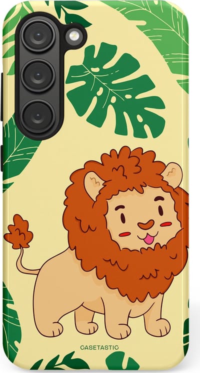 Casetastic Hoesje Geschikt voor Samsung S23 - Stijlvolle Beschermende Duo-layer Case - Jungle Leeuw Ontwerp