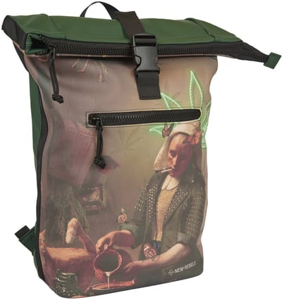New Rebels Melkmeisje Unisex Waterproof Rolltop rugzak - 21 liter rolltop rugzak met 15,6 inch laptopvak - reisrugzak met kliksluiting - rugzak met voorvak - flexibele opbergmogelijkheden