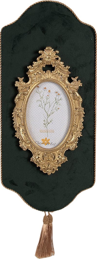 Clayre & Eef Fotolijst 10x15 cm Groen Goudkleurig Kunststof Glas Wanddecoratie