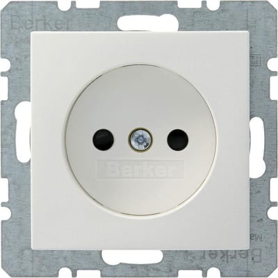 Berker Enkel Stopcontact v.v. kinderbeveiliging Wit B1-B.3-B.7 (Te combineren met Berker S1 serie)
