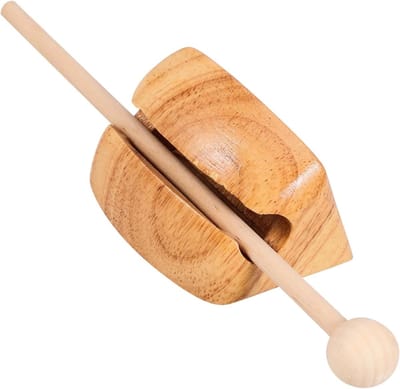 Percussie Speelgoed - Muzikaal Blok - Muziek Ontwikkeling - Houten Constructie - 8.5 x 8.5 cm - Khaki