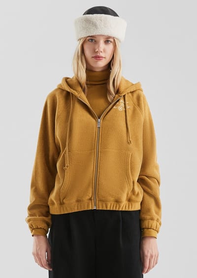 Dames fleece hoodie met rits QS