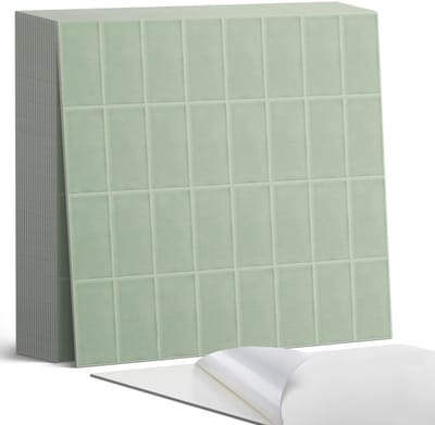 Coloray Plaktegels - Rechthoekige tegels in een raster Zelfklevende Tegels - 20 cm x 20 cm - Groente Plaktegels - 20 stuks - Vierkant PVC Tegels - Plaktegels Badkamer - Plaktegels Vloer - Vinyl Tegels Zelfklevend - Wandtegel Zelfklevend