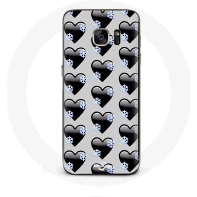 Samsung Galaxy S7 hoesje Zwarte hartenachtergrond