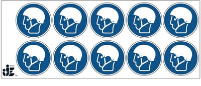 Sporthelm dragen verplicht gebodssticker - M066 | 5 cm - 10 stuks per vel