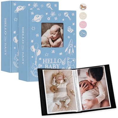 Dailygoods- Fotoalbum Baby - Linnen Omslag - 10x15 cm - 100 Pagina's - Waterdicht - Draagbaar - Herinneringsboek - Babyfotoalbum
