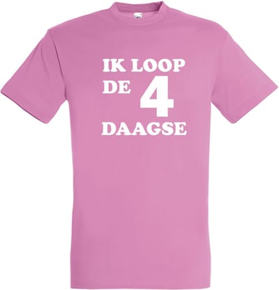 T-shirt Ik loop de 4 daagse |Wandelvierdaagse | vierdaagse Nijmegen | Roze woensdag | Roze | maat XS