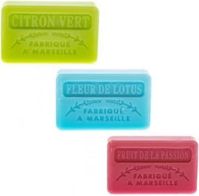 Soap bar set - zeep savon de marseille Limoen, Fleur de lotus, Passievrucht 3x60 gr.