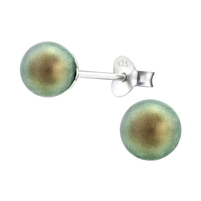 Aramat Jewels - Oorbellen - iriserende groene parel oorbellen dames