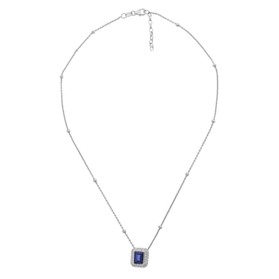 Orphelia ZH-7237/SA - PENDANT SQUARE SAPPHIRE ZIRC - 925 silver - cubic zirkonia - 45 cm