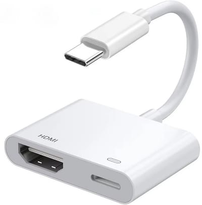 USB-C naar HDMI Adapter 4K 60W Snelladen – iPhone 15/16/17 Samsung Android – TV Kabel – AV Digital Converter – Beamer Monitor – Plug & Play