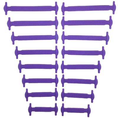 Lui Siliconen Veters Zonder Strikken, Elastisch Rubber Ontwerp, Creatieve Schoenveters Voor Mannen En Vrouwen, Geschikt Voor Meerdere Stijlen Schoenen 16PCS paars